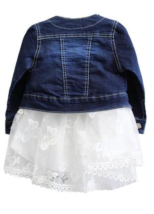 Комплект (платье + джинсовый пиджак) для девочки (74 см.)  moonstar 16041804527112 фото