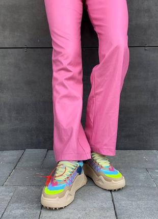 Off white odsy beige pink женские яркие бежевые разноцветные кроссовки офф вайт жіночі бежеві кросівки тренд весна літо осінь2 фото