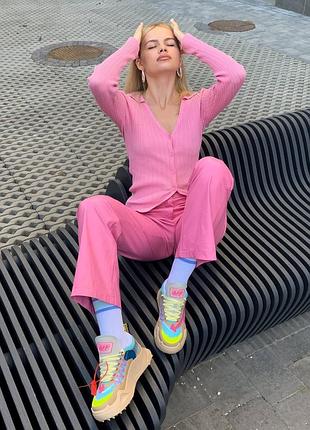Off white odsy beige pink женские яркие бежевые разноцветные кроссовки офф вайт жіночі бежеві кросівки тренд весна літо осінь3 фото