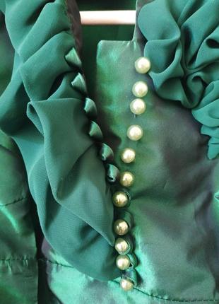 Дизайнерська корсетна блузка з пишними рукавами ручна робота ексклюзив прозорі рукава диміти органза шифон як шовк блуза романтичний стиль5 фото