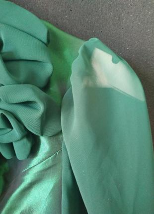 Дизайнерська корсетна блузка з пишними рукавами ручна робота ексклюзив прозорі рукава диміти органза шифон як шовк блуза романтичний стиль6 фото