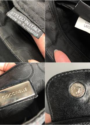 Coccinelle сумка багет кожаная канва винтажная сумка-седло брендовая с логотипом монограмм7 фото
