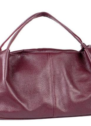 Женская сумка из натуральной кожи бордовая1 фото