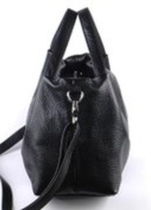Женская кожаная сумка черного цвета4 фото