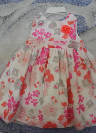 Красивое нарядное детское платье carter’s картерс 6-24м