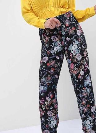 Роскошные фирменные натуральные легкие цветочные штаны в пижамном стиле вискоза супер качество!👍