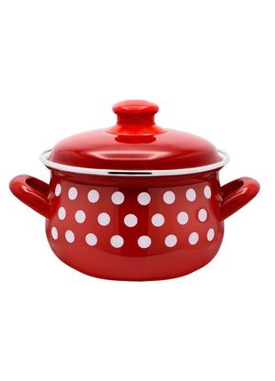 Каструля емальована 2,3 л "горох rеd" 558