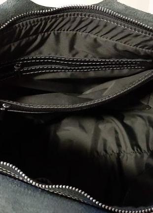 Женская кожаная сумка через плечо черная7 фото