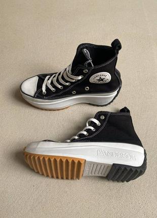 Converse birds star hike black жіночі кеди конверс чорні високі3 фото