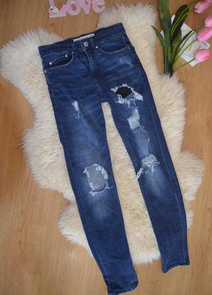 Джинси скіни рвані new look