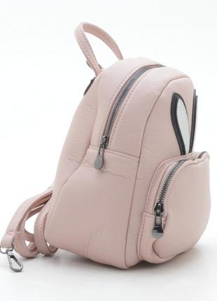 Рюкзак из кожзама с ушками gj70 нежно розовый (3 цвета)2 фото