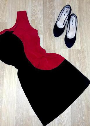 Hand made. нарядное, вечернее, короткое, красивое, красно-черное платье, плаття, сукня