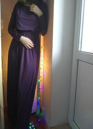 Скидка со 2-й вещи.длинное фиолетовое платье в пол, вечернее, коктейльное,новогоднее5 фото