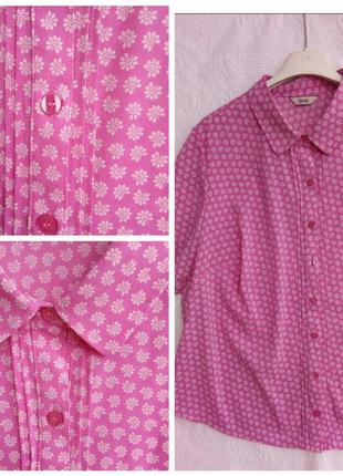 Розовая блузочка з цветками # блуза большой розмер