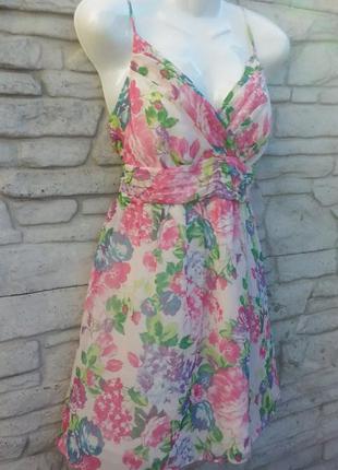 Распродажа!!! красивое, нарядное, шифоновое платье-сарафан в принт george3 фото