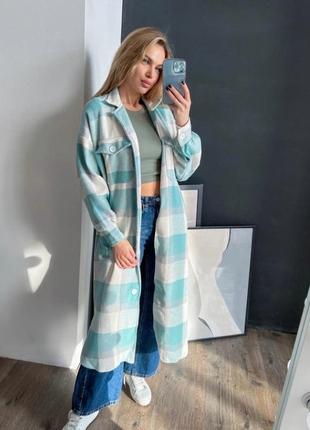 Кардиган-сорочка. розпродаж. довга картата сорочка