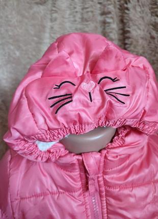 Куртка деми кошечка с ушками для девочки на 1,5-2,5 года2 фото