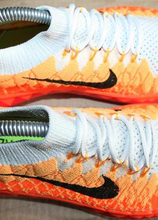 Кросівки атлетичні/бігові nike free 3.0 flyknit running shoes (orange/white/black)3 фото
