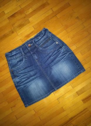 Спідниця denim синя джинсова міні юбка базова