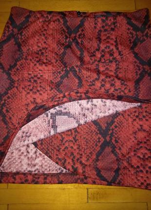 Спідниця amisu червоно-чорна міні юбка базова2 фото