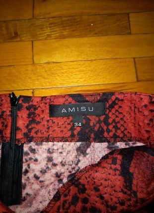 Спідниця amisu червоно-чорна міні юбка базова3 фото