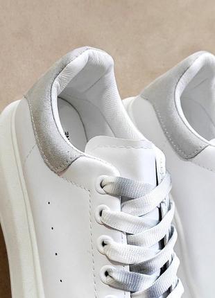Белые кроссовки ботинки кеды в стиле mcqueen білі кросівки черевики кеди в стилі mcqueen6 фото