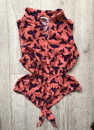 Блузка коралловая размер s-m