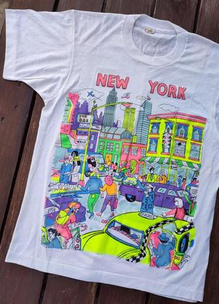Винтажная футболка screen stars 83-90 года new york fruit of the loom редкий эксклюзив