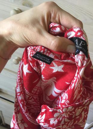 Лёгкая летняя хлопковая сатиновая блуза этно узоры с разрезами 8-10-123 фото
