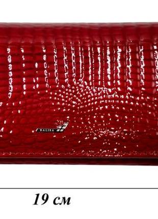 Женский красный лаковый кошелек balisa из натуральной кожи, женский кожаный кошелек клатч, красное портмоне8 фото