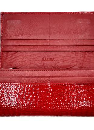 Женский красный лаковый кошелек balisa из натуральной кожи, женский кожаный кошелек клатч, красное портмоне4 фото