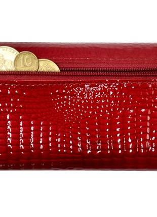 Женский красный лаковый кошелек balisa из натуральной кожи, женский кожаный кошелек клатч, красное портмоне3 фото
