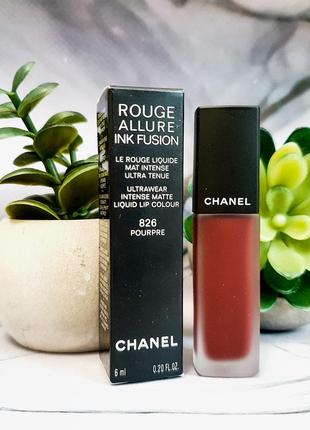 Оригінал матова помада для губ chanel rouge allure ink fusion ultrawear intense matte liquid lip colour 826 pourpre оригінал матова прмада