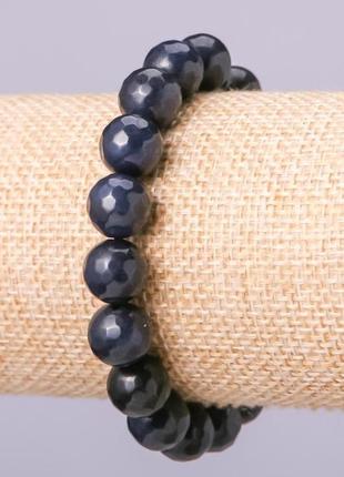 Браслет из натурального камня апатит, синий шарик