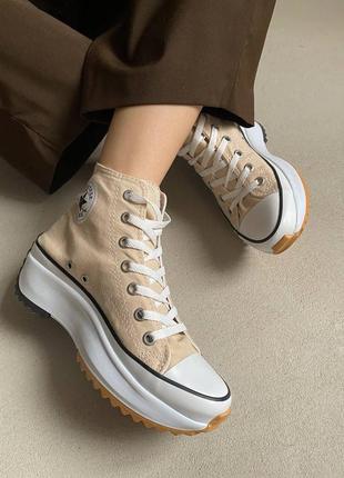 Женские кеды converse run star hike beige2 фото