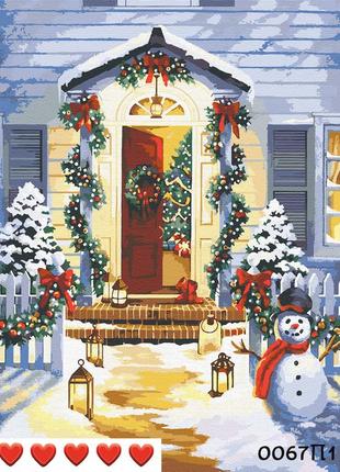 Картина за номерами різдво, кольорове полотно, 40*50 см, без коробки, barvi, україна+ лак