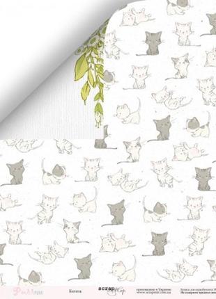 Лист двусторонней бумаги 30x30 от scrapmir котята из коллекции pur pur