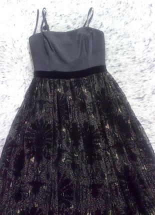 Вечірнє плаття elie tahari з мереживною спідницею розмір 42-44(2)4 фото