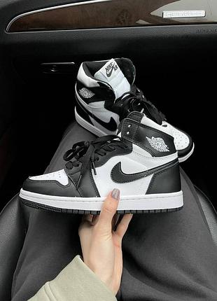 Кросівки air jordan 1 black/white кроссовки