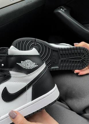 Кросівки air jordan 1 black/white кроссовки5 фото