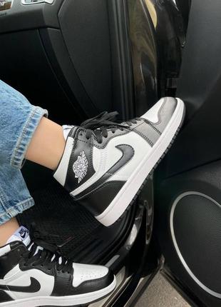 Кросівки air jordan 1 black/white кроссовки3 фото