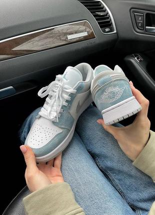 Кросівки air jordan 1 low white blue кроссовки5 фото