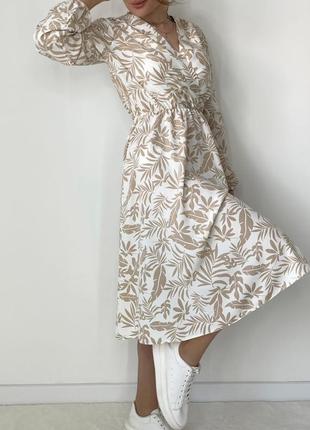 Красивое женское платье в актуальный принт3 фото