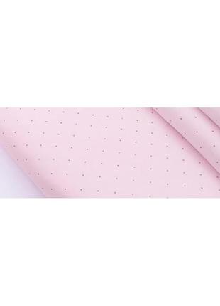 Тканина. бавовна преміум "шоколадні точки" на рожевому тлі. відріз 50х40см