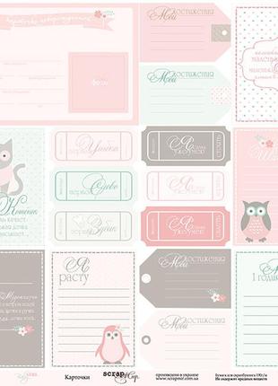 Аркуш паперу односторонньої 30x30 від scrapmir картки з колекції baby girl