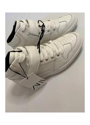 Нові шкіряні хайтопи, кросівки шкіряні, zara