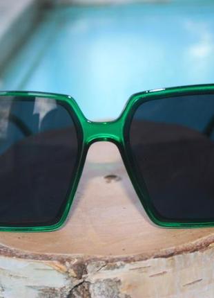 Знижка! стильні великі окуляри в зеленій оправі2 фото