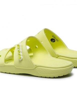 Шлепки слайды лайм  classic crocs sandal lime zest4 фото