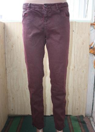 Супер скидка! стильные штаны джинсы цвета марсала бордо zara1 фото