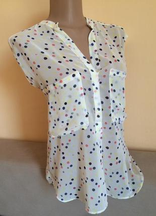 Молочна біла кольорова блузка сорочка сорочка в горошок zara